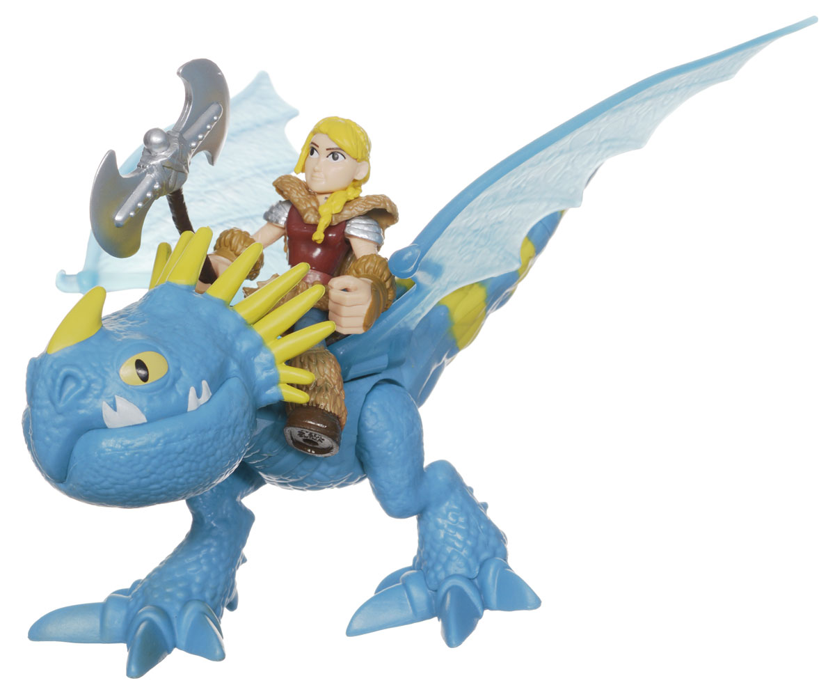 Игровой набор Dragons Astrid & Stormfly66594астрид Игровой набор Dragons Astrid & Stormfly66594астридИгровой набор Dragons Astrid & Stormfly понравится вашему ребенку. Он включает фигурку дракона Громгильды, фигурку Астрид и аксессуар для сражений, отлично умещающийся ей в руку. Фигурки героя и дракона выполнены из прочного пластика и устойчивы к повреждениям. Фигурку Астрид можно посадить на Громгильду и устраивать незабываемые полеты. Если нажать кнопку на спине дракона, часть хвоста отделиться и атакует врага. Порадуйте вашего ребенка таким замечательным подарком!