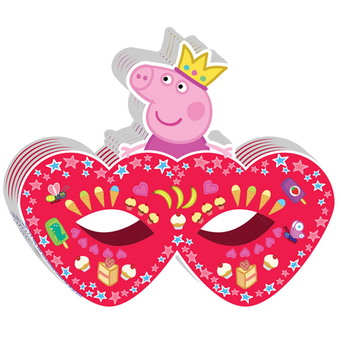 Peppa Pig Маска бумажная Пеппа-принцесса28561 Peppa Pig Маска бумажная Пеппа-принцесса28561Карнавальная маска Пеппа-принцесса с героиней мультфильма Свинка Пеппа очаровательно украсит наряд юной принцессы, придав ее костюму грациозность и загадочность. Детская маска на резинке размером 18 х15 см изготовлена из плотной бумаги, декорирована ярким принтом и фигуркой Свинки Пеппы.