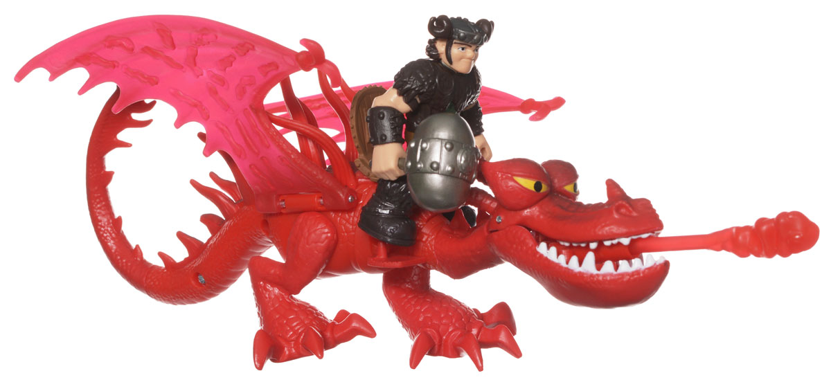 Dragons Игровой набор Hiccup & Toothless цвет красный66594_20067365 Dragons Игровой набор Hiccup & Toothless цвет красный66594_20067365Игровой набор Dragons Snotlout & Hookfang понравится вашему ребенку. Он включает фигурку дракона Кривоклыка, фигурку Сморкалы и аксессуар для сражений, отлично умещающийся ему в руку. Фигурки героя и дракона выполнены из прочного пластика и устойчивы к повреждениям. Фигурку Сморкалы можно посадить на дракона и устраивать незабываемые полеты. Лапы и крылья дракона двигаются. Кривоклык способен атаковать врага огнем (пластиковой стрелой, входящей в комплект). Порадуйте вашего ребенка таким замечательным подарком!