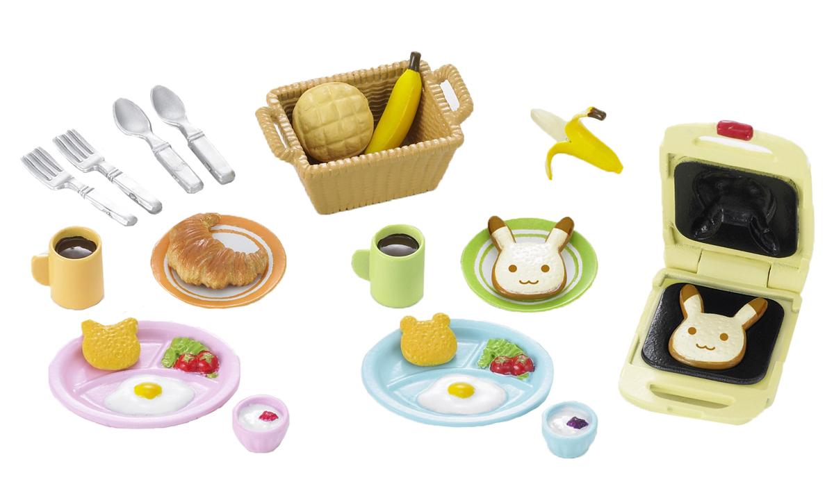Sylvanian Families Игровой набор Завтрак 22 предмета2956 Sylvanian Families Игровой набор Завтрак 22 предмета2956Игровой набор Завтрак привлечет внимание вашей малышки и станет отличным подарком для поклонников жителей чудесной страны Sylvanian Families. Комплект содержит корзинку для продуктов, четыре столовых прибора, восемь муляжей продуктов, четыре тарелки, четыре чашки и машинку для выпечки. Такой набор станет незаменимым дополнением к кухне вашей маленькой хозяйки, ведь с ним она сможет вкусно накормить всех своих кукол. Sylvanian Families - это целый мир маленьких жителей, объединенных общей легендой. Жители страны Sylvanian Families - это кролики, белки, медведи, лисы и многие другие. У каждого из них есть дом, в котором есть все необходимое для счастливой жизни. В городе, где живут герои, есть школа, больница, рынок, пекарня, детский сад и множество других полезных объектов. Жители этой страны живут семьями, в каждой из которой есть дети. В домах Sylvanian Families царит уют и гармония. Домашние животные радуют хозяев. Здесь продумана каждая...