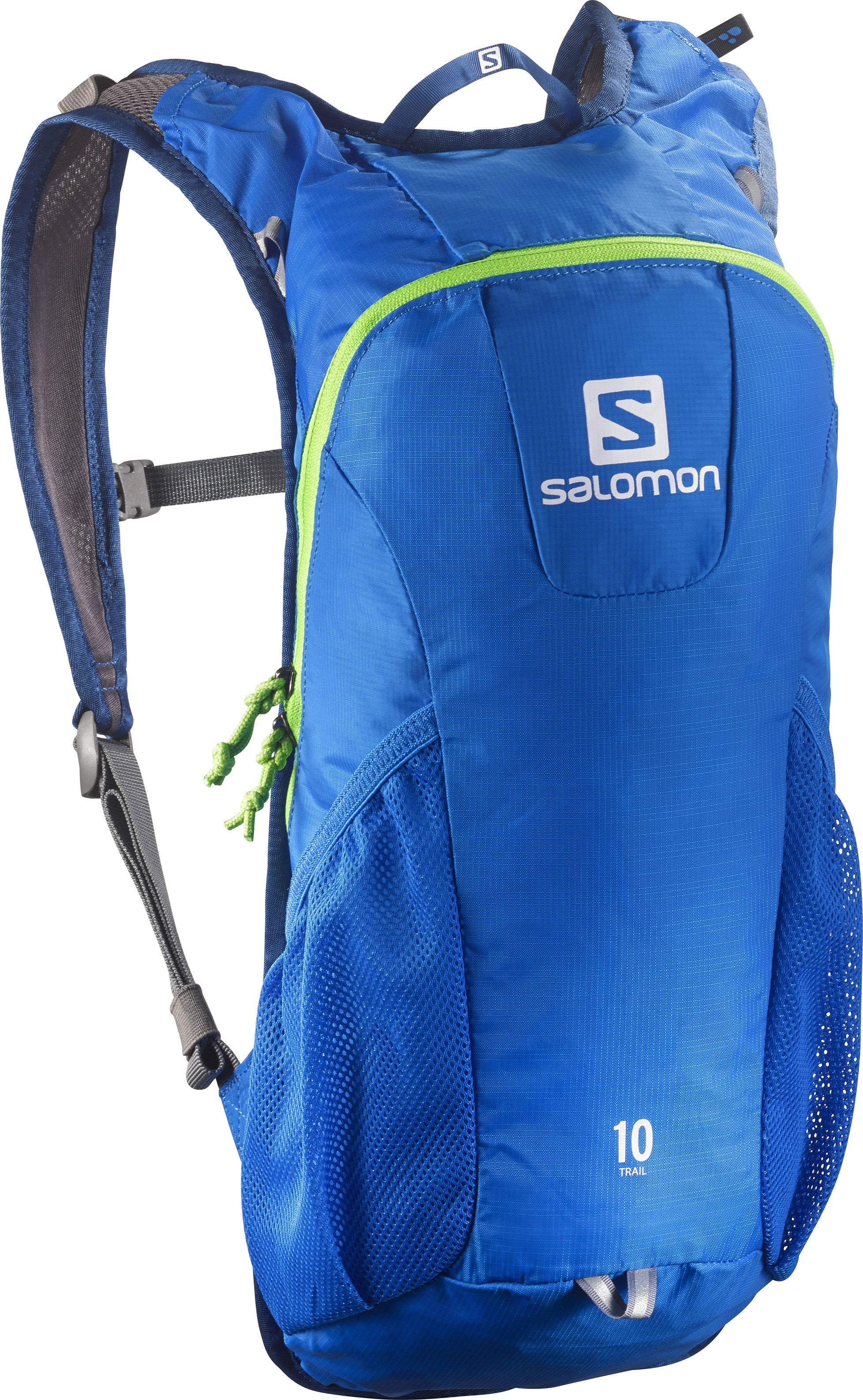Рюкзак спортивный Salomon TRAIL 10, цвет: синий. L37997700L37997700 Рюкзак спортивный Salomon TRAIL 10, цвет: синий. L37997700L37997700Давно любимый бегунами рюкзак получил новый обтекаемый силуэт: Trail 10 сбалансированно распределяет нагрузку, прост в использовании, имеет удобное основное отделение и набедренные карманы на поясе. Идеально подходит для забегов средней длительности или однодневных походов по любому маршруту. Спинка Airvent AGILITY • Плечевые лямки из сетчатой ткани 3D Airmesh • Регулируемый пояс • 1 основное отделение • 2 боковых сетчатых кармана • Система дополнительной подвески • Светоотражающие элементы • Отделение для гидратора с системой фиксации