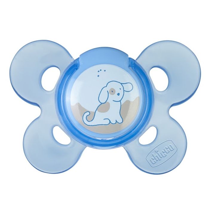 Chicco Пустышка Собачка силиконовая от 0 месяцев72811210000 Chicco Пустышка Собачка силиконовая от 0 месяцев72811210000Воздух свободно циркулирует между кожей ребенка и пустышкой