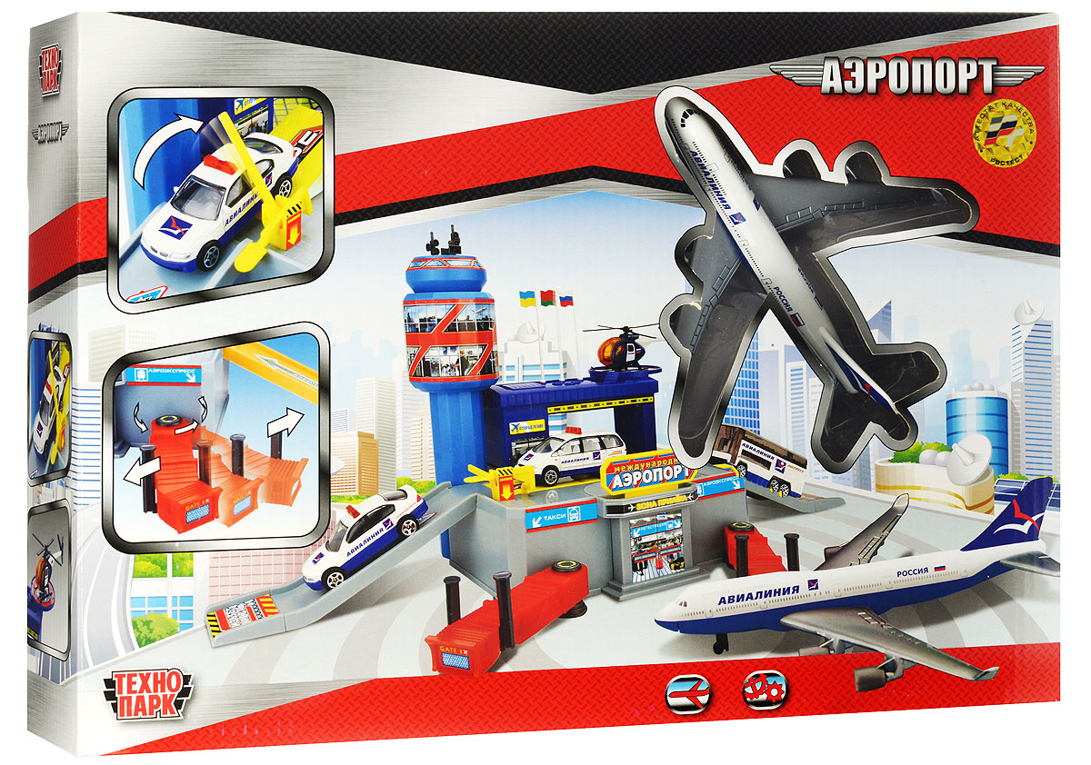 ТехноПарк Игровой набор Аэропорт28542ST ТехноПарк Игровой набор Аэропорт28542STИгровой набор Технопарк Аэропорт надолго привлечет внимание вашего ребенка. Набор включает в себя уменьшенную модель самолета и пластиковые элементы для сборки аэропорта. Самолет выполнен из пластика и металла и оснащен крутящимися колесиками. Здание аэропорта имеет подвижные детали. С таким набором можно комбинировать любые машинки и фигурки! Ваш ребенок будет часами играть с набором, придумывая различные истории. Порадуйте его таким замечательным подарком!