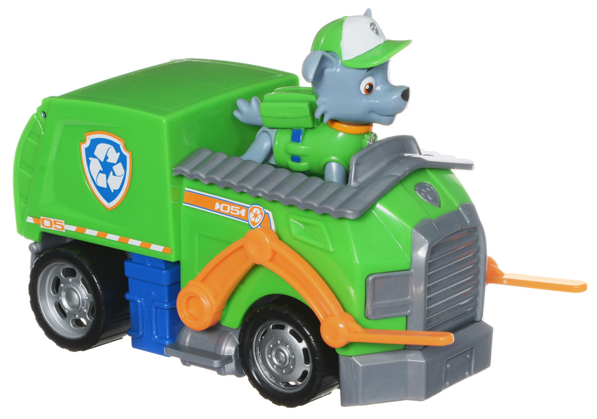 Paw Patrol Игровой набор Мусоровоз спасателя и щенок Рокки16601 Rockys Paw Patrol Игровой набор Мусоровоз спасателя и щенок Рокки16601 RockysИгровой набор Paw Patrol Мусоровоз спасателя и щенок Рокки станет отличным подарком маленьким поклонникам знаменитого мультсериала. В набор входит фигурка Рокки - это беспородный щенок, занимающийся переработкой отходов, и его машина. Рокки способен переработать что угодно, из любого мусора сделать что-то полезное. Он отличается умом, сообразительностью и находчивостью, всегда полон энтузиазма. Рокки ездит на зелёном мусоровозе, который не только перерабатывает отходы, но и хранит инструменты, необходимые для спасательных операций. Фигурку собачки можно поместить в кабину машины и катать. У машины крутятся колеса, открывается контейнер, и поднимаются держатели для мусора. У собачки подвижные лапы и голова. Ваш малыш будет часами играть с этим набором, придумывая разные истории. Сделайте ему такой замечательный подарок! Щенячий патруль - канадский анимационный мультфильм, созданный Кит Чэпман. Первая серия мультфильма была показана в августе 2013 года. ...