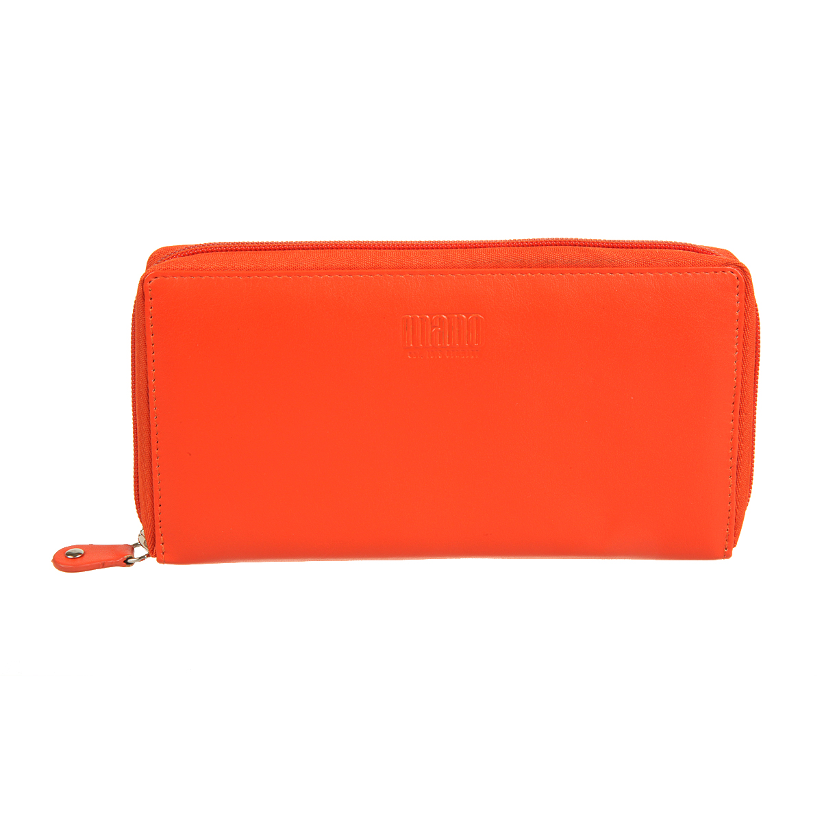 Портмоне женское Mano, цвет: оранжевый. 14659 orange14659 orange Портмоне женское Mano, цвет: оранжевый. 14659 orange14659 orangeзакрывается по периметру на молнию внутри четыре отдела для купюр карман для мелочи на молнии восемь кармашков для пластиковых карт два кармана для документов