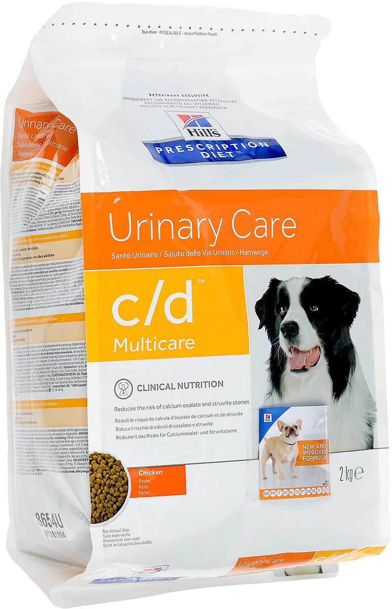 Корм сухой Prescription Diet Urinary Care для взрослых собак, для профилактики образования струвитов и оксалатов кальция, с курицей, 2 кг11175_дизайн 2 Корм сухой Prescription Diet Urinary Care для взрослых собак, для профилактики образования струвитов и оксалатов кальция, с курицей, 2 кг11175_дизайн 2Сухой корм Prescription Diet Urinary Care - полноценный диетический рацион для уменьшения вероятности рецидива струвитного уролитиаза и растворения струвитов у собак. Обладает закисляющими мочу свойствами, содержит пониженный уровень магния и оптимальный уровень протеинов высокой биологической ценности. Особенности корма Prescription Diet Urinary Care: - помогает снизить риск рецидива струвитов или кристаллов/камней фосфата кальция в моче; - помогает нейтрализовать действие свободных радикалов за счет высокого содержания антиоксидантов. Сухой корм Prescription Diet Urinary Care помогает продлить и значительно улучшить качество жизни животных, снижая прогрессирование клинических признаков. Состав: злаки, мясо и производные животного происхождения, масла и жиры, экстракты растительного белка, семена, минералы, производные растительного происхождения. Источники протеина: мука из мяса птицы, мука из кукурузного глютена. ...