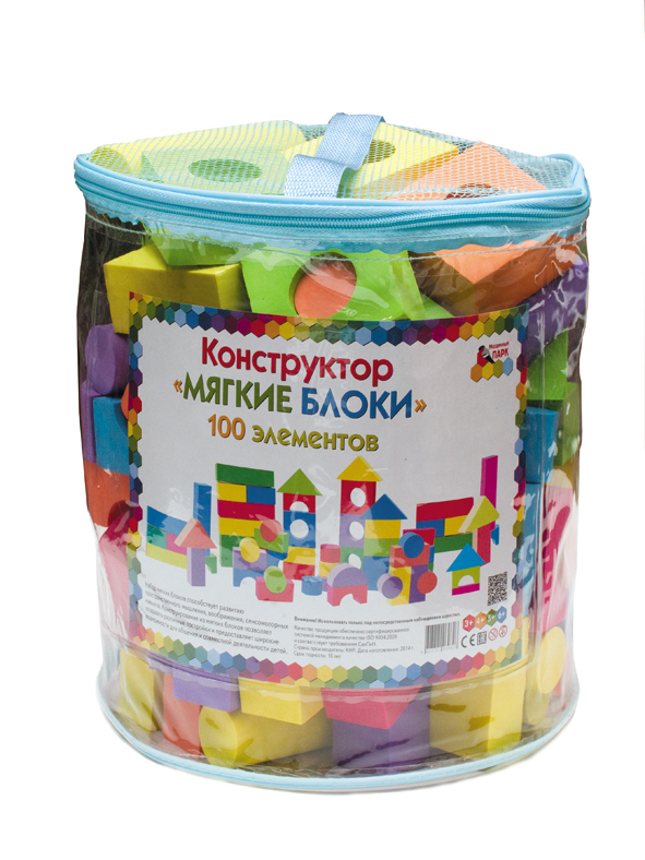 Мозаичный парк Конструктор Мягкие блоки15873 Мозаичный парк Конструктор Мягкие блоки15873Конструктор «Мягкие блоки». Конструктор состоит из 100 деталей различных форм: кубы, бруски разного размера, арки, параллелепипеды с отверстиями и без, цилиндры разного размера, треугольные призмы. Всего 10 видов форм шести цветов. Благодаря такому набору можно построить всевозможные замки, города и другие конструкции. Элементы конструктора выполнены из безопасного материала, и поэтому подходят для совсем маленьких строителей. Детям очень нравятся громадные комплексы городов и крепостей, которые легко разбираются и так же быстро строятся из прочных устойчивых кубиков и цилиндров. Набор развивает творческие способности, логическое и пространственное мышление.