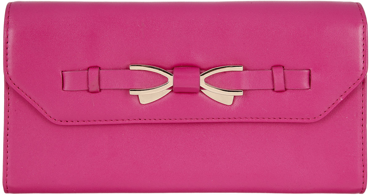 Кошелек женский Leo Ventoni, цвет: фуксия. L330749L330749 fuchsia/tan nappa Кошелек женский Leo Ventoni, цвет: фуксия. L330749L330749 fuchsia/tan nappaОчаровательный женский кошелек Leo Ventoni выполнен из натуральной кожи и украшен декоративным ремешком с металлическим элементом в виде банта. Изделие закрывается клапаном на замок-кнопку. Внутри - четыре отделения для купюр и двенадцать кармашков для кредитных карт и визиток. Одно из отделений для купюр застегивается на металлическую молнию и содержит две секции, разделенные перегородкой, а также один карман с прозрачным пластиковым окошком. На задней стенке расположен врезной карман на металлической молнии для монет. Изделие поставляется в фирменной коробке с логотипом бренда. Стильный кошелек Leo Ventoni станет отличным подарком для человека, ценящего качественные и практичные вещи.