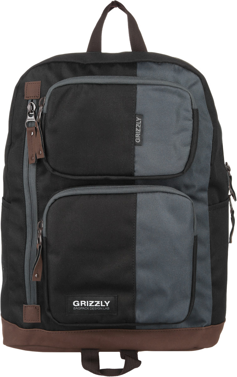 Рюкзак городской Grizzly, цвет: черный, 23 л. RU-619-1/4RU-619-1-4 Рюкзак городской Grizzly, цвет: черный, 23 л. RU-619-1/4RU-619-1-4Стильный городской рюкзак Grizzly выполнен из таслана, оформлен нашивкой с символикой бренда. Рюкзак содержит одно вместительное отделение, которое закрывается на молнию. Внутри расположены: врезной карман на молнии и мягкий накладной карман на липучке, предназначенный для переноски планшета или небольшого ноутбука. Снаружи, по бокам изделия, расположены два накладных кармана. На лицевой стороне расположены: два объемных кармана, каждый из которых закрывается на молнию, и врезной карман на молнии. Задняя сторона рюкзака дополнена потайным карманом на молнии. Рюкзак оснащен петлей для подвешивания и двумя практичными лямками регулируемой длины. Практичный рюкзак станет незаменимым аксессуаром, который вместит в себя все необходимое.