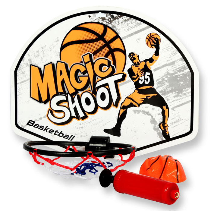 YG Sport Детская игра Баскетбол щит с кольцом 37 х 28 смYG20C YG Sport Детская игра Баскетбол щит с кольцом 37 х 28 смYG20CДля начала активных игр на свежем воздухе необходимо установить щит-кольцо и накачать баскетбольный мячик. В комплектацию набора входят: щит с кольцом, насос и мяч. Игровой набор предназначен для игры в баскетбол в домашних условиях или во дворе. Новое игровое приобретение надолго увлечет детское внимание и развивает координацию и моторику движений, ловкость, меткость и внимательность. Все составляющие набора выполнены из прочного и качественного материала, выполнены в яркой цветовой гамме.