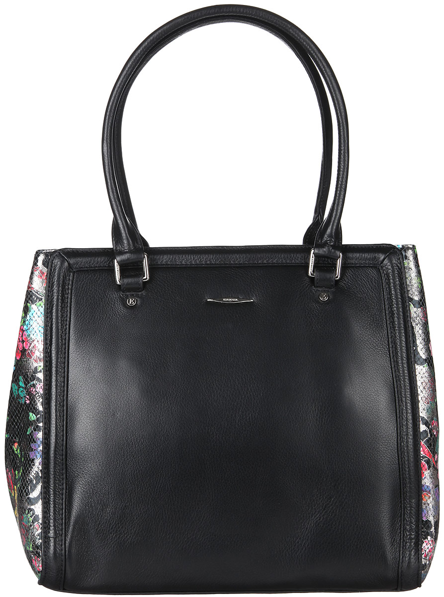 Сумка женская Eleganzza, цвет: мультиколор, черный. Z295-7544-2Z295-7544-2 Сумка женская Eleganzza, цвет: мультиколор, черный. Z295-7544-2Z295-7544-2Стильная сумка Eleganzza, изготовлена из натуральной кожи с зернистой фактурой, оформлена металлической фурнитурой и цветочным принтом. Изделие содержит одно отделение, которое закрывается на застежку-молнию. Внутри изделия расположены два накладных кармашка для мелочей, врезной карман на молнии и карман-средник на молнии. Задняя сторона изделия дополнена врезным карманом на молнии. Изделие оснащено двумя практичными ручками с металлической фурнитурой. На дне сумки размещены металлические ножки, которые защитят дно от преждевременного изнашивания. Оригинальный аксессуар позволит вам завершить образ и быть неотразимой.