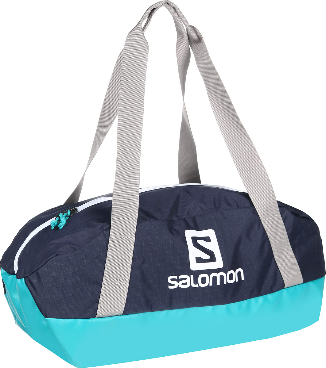 Сумка спортивная Salomon Sports Bag, цвет: бирюзовый, синий, серый. L38002600L38002600 Сумка спортивная Salomon Sports Bag, цвет: бирюзовый, синий, серый. L38002600L38002600Спортивная сумка Salomon Sports Bag выполнена из износостойкого нейлона, оформлена изображением логотипа бренда. Изделие закрывается на молнию, внутри содержит два врезных кармана, каждый из которых закрывается на застежку-молнию. Сумка оснащена двумя широкими ручками, позволяющими носить изделие, как в руках, так и на плече. Изделие дополнено прочным непромокаемым дном. Практичная спортивная сумка станет незаменимым аксессуаром для занятий спортом.