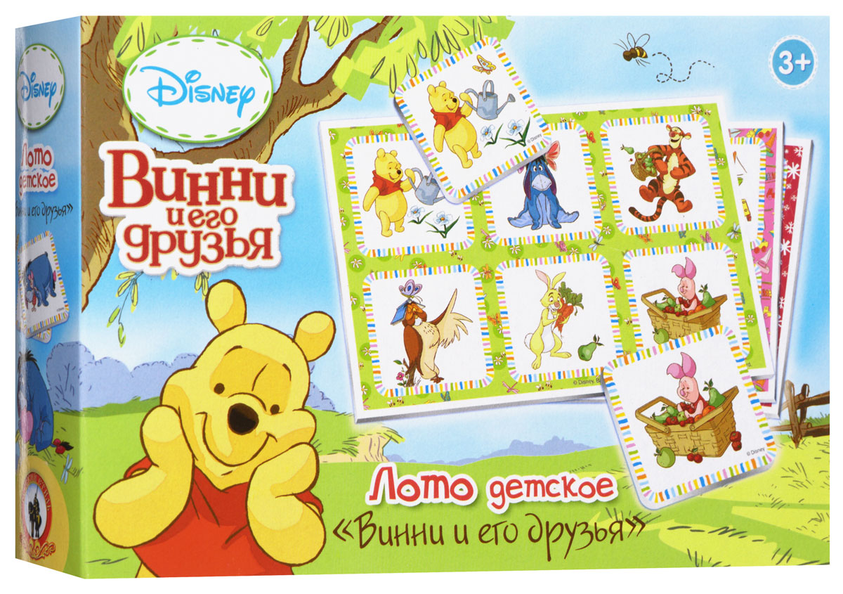 Русский стиль Настольная игра Лото детское Винни и его друзья03286 Русский стиль Настольная игра Лото детское Винни и его друзья03286Детское лото Винни и его друзья с персонажами из любимых анимационных фильмов Disney в легкой и увлекательной форме развивает внимательность, зрительную память ребенка, наблюдательность и логическое мышление. Ребенок учится быстро реагировать, сопоставляя изображение на маленькой карточке со своей игровой картой. Всего в наборе шесть игровых карт, правила и 36 карточек с различными изображениями: Винни, Пятачка, Тигрули, Кролика, Ослика и других персонажей. Игрушка изготовлена из качественного плотного картона, все картинки хорошо проработаны и детализированы, персонажи легко угадываются. Знакомые всем правила игры в лото дополнены несколькими вариантами игр.