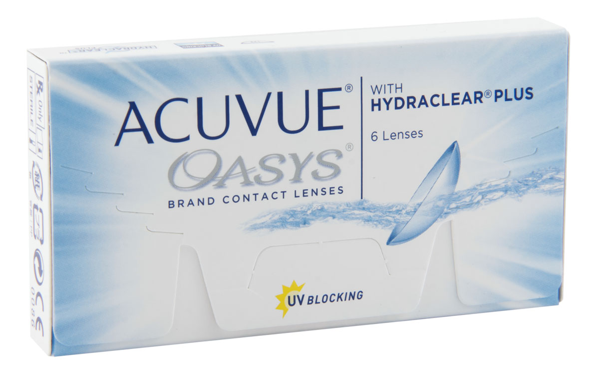Johnson & Johnson контактные линзы Acuvue Oasys (6шт / 8.4 / -2.00)07577 Johnson & Johnson контактные линзы Acuvue Oasys (6шт / 8.4 / -2.00)07577Acuvue Oasys With Hydraclear Plus являются двухнедельными контактными линзами, которые производит компания Johnson & Johnson. Эти линзы отлично подойдут людям, которые много времени проводят в сухих помещениях или людям, которые вынуждены долго работать за компьютером. Технология Hydraclear Plus придает контактным линзам невероятно гладкий и мягкий эффект, создав максимально комфортные условия для ношения. А увлажняющий запатентованный агент внутри линзы позволит вашим глазам быть увлажненными в течение всего дня. Acuvue Oasys создают из силиконо-гидрогелевого материала. Главной его особенностью остается высокий уровень поступления кислорода. Это позволит вашим глазам быть всегда здоровыми. Кроме этого линзы снабдили УФ-фильтром, который способен сдерживать УФ-A лучи (более 95%) и УФ-В лучи (99%). Можно носить Acuvue Oasys две недели, при этом дневной режим ношения не должен превышать 12 часов, либо можно носить постоянно 7 дней. Контактная линза...