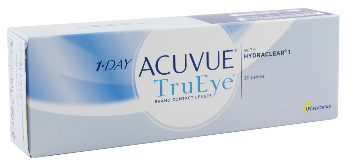 Johnson & Johnson контактные линзы 1-Day Acuvue TruEye (30шт / 8.5 / -5.25)12304 Johnson & Johnson контактные линзы 1-Day Acuvue TruEye (30шт / 8.5 / -5.25)12304Контактные линзы 1-Day Acuvue TruEye - сенсационная новинка от всемирного лидера по производству контактных линз, компании Johnson&Johnson. Качество, надежность, комфорт. Линзы 1-Day Acuvue TruEye - однодневные силикон-гидрогелевые линзы. Они изготовлены из воздухопроницаемого материала нарафилкон А, благодаря которому удалось достичь потрясающих показателей по кислородопроницаемости. Коэффициент пропускания кислорода (Dk/t) равен 118. А применение технологии Hydraclear делает линзы ультрагладкими. Благодаря этому линзы 1-Day Acuvue TruEye совершенно не ощутимы на глазах. Кроме того, линзы 1-Day Acuvue TruEye обладают высшим уровнем защиты от УФ-излучения. Все эти характеристики делают их незаменимыми и непревзойденными помощниками в условиях агрессивной среды большого города.
