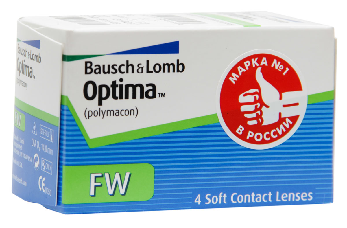 Bausch + Lomb контактные линзы Optima FW (4шт / 9.0 / -5.50)10006 Bausch + Lomb контактные линзы Optima FW (4шт / 9.0 / -5.50)10006Контактные линзы Optima FW производства компании Bausch&Lomb выпускаются уже долгое время и на сегодня являются одними из самых популярных благодаря непревзойденному комфорту. Мягкие гидрогелевые линзы Optima FW изготавливаются из материала полимакон комбинированным способом. Особенность такого процесса заключается в том, что наружная поверхность линз формируется полимеризацией, а внутренняя производится точением. Благодаря этому линза имеет идеальную посадку и остается на глазу совершенно незамеченной. Толщина линзы Optima FW с оптической силой -3,00 составляет 0,035 мм в центре, что обеспечивает хорошее пропускание кислорода к роговице, как следствие - комфортность ношения линз. Плюсовые контактные линзы Optima FW значительно толще - 0,26 мм. Оптическая зона линз - 8 миллиметров. Контактные линзы Optima FW не меняют цвет глаз, но имеют тонировку, предназначенную для простоты операций снятия и надевания линз. Для облегчения манипуляций с линзами их снабжают...