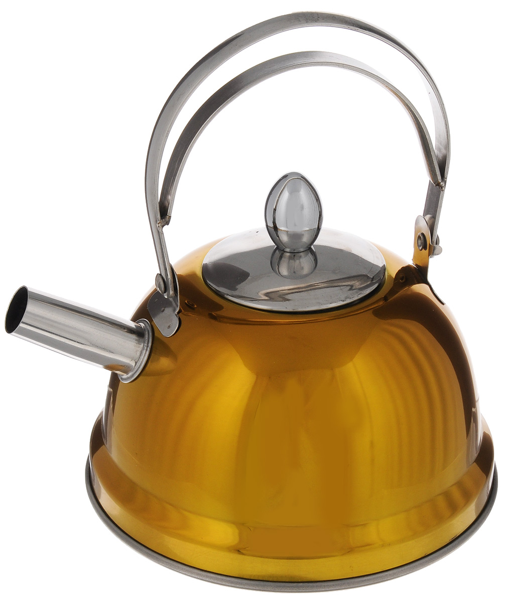 Чайник Bekker De Luxe, с ситечком, цвет: желтый, 0,8 л. BK-S430BK-S430_ желтый Чайник Bekker De Luxe, с ситечком, цвет: желтый, 0,8 л. BK-S430BK-S430_ желтыйЧайник Bekker De Luxe выполнен из высококачественной нержавеющей стали, что обеспечивает долговечность использования. Внешнее цветное зеркальное покрытие придает приятный внешний вид. Капсулированное дно распределяет тепло по всей поверхности, что позволяет чайнику быстро закипать. Эргономичная подвижная ручка выполнена из нержавеющей стали. Чайник снабжен ситечком для заваривания. Можно мыть в посудомоечной машине. Пригоден для всех видов плит, включая индукционные. Диаметр (по верхнему краю): 5 см. Высота чайника (без учета крышки и ручки): 8 см. Высота чайника (с учетом ручки): 17,5 см. Диаметр основания: 14 см. Толщина стенки: 0,5 мм. Высота ситечка: 5,5 см.