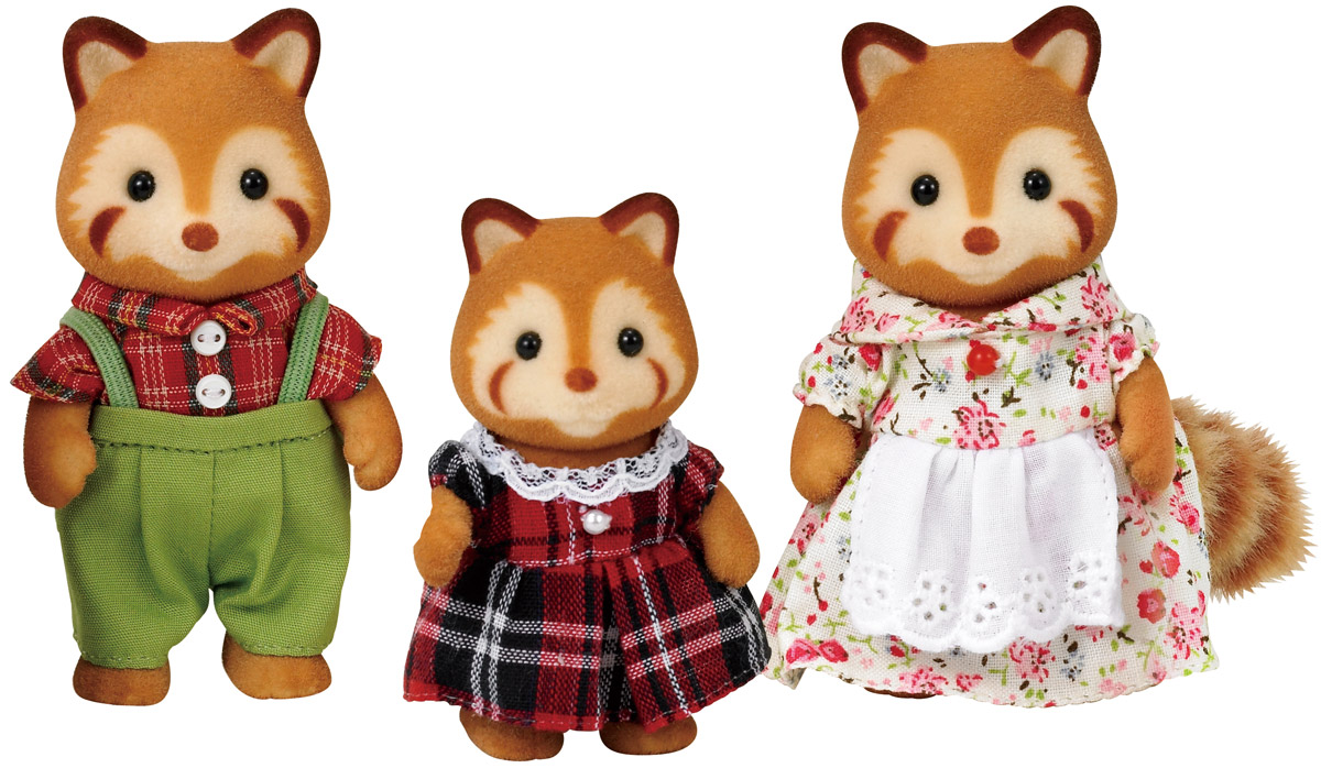 Sylvanian Families Набор фигурок Семья красных панд5215 Sylvanian Families Набор фигурок Семья красных панд5215Игровой набор Sylvanian Families Семья красных панд привлечет внимание вашей малышки и не позволит ей скучать. Набор включает в себя три фигурки забавных красных панд - папа-панда, мама-панда и дочка-панда. Фигурки панд выполнены из пластика и покрыты мягким приятным на ощупь флоком. Головы и конечности фигурок вращаются. Ваша малышка будет часами играть с набором, придумывая различные истории. Sylvanian Families - это целый мир маленьких жителей, объединенных общей легендой. Жители страны Sylvanian Families - это кролики, белки, медведи, лисы и многие другие. У каждого из них есть дом, в котором есть все необходимое для счастливой жизни. В городе, где живут герои, есть школа, больница, рынок, пекарня, детский сад и множество других полезных объектов. Жители этой страны живут семьями, в каждой из которой есть дети. В домах Sylvanian Families царит уют и гармония. Домашние животные радуют хозяев. Здесь продумана каждая мелочь, от одежды до мебели и...