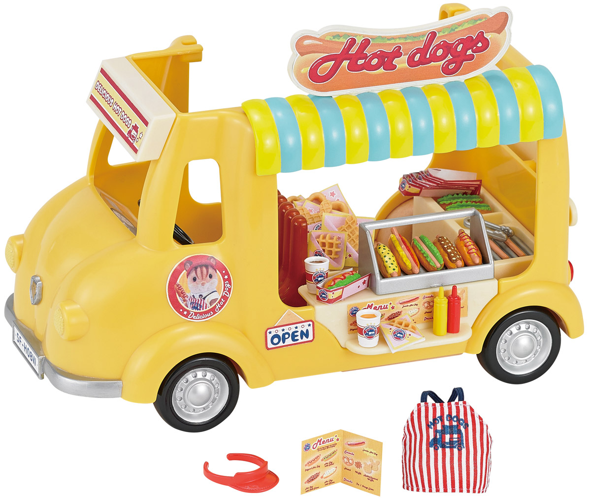Sylvanian Families Игровой набор Фургон с хот-догами5240 Sylvanian Families Игровой набор Фургон с хот-догами5240Игровой набор Sylvanian Families Фургон с хот-догами может значительно обогатить инфраструктуру жителей страны Сильвании. В набор входят фургон, униформа, меню, 8 хот-догов, 4 венские вафли, 2 кренделька, бутылки с кетчупом и майонезом, 2 чашки чая, упаковка для хот-догов, щипцы, салфетки. Фигурки продаются отдельно. Все элементы выполнены с невероятной тщательностью из безопасных материалов. Компания Sylvanian Families была основана в Японии в 1985 году. Sylvanian Families очень популярна в Европе и Азии, за долгие годы существования компания смогла добиться больших успехов. Три года подряд в Англии бренд Sylvanian Families был признан Игрушкой Года. Сегодня у героев Sylvanian Families есть собственное шоу, полнометражный мультфильм и сеть ресторанов, работающая по всей Японии. Sylvanian Families - это целый мир маленьких жителей, объединенных общей легендой. Жители страны Sylvanian Families - это кролики, белки, медведи, лисы и многие другие. У...