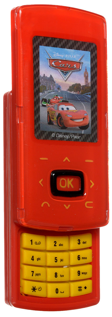 Simba Игрушечный телефон Тачки9448443_красный Simba Игрушечный телефон Тачки9448443_красныйИгрушечный телефон Simba Тачки станет отличным подарком для любого маленького секретного агента, ведь с его помощью можно выполнять самые опасные и сложные задания. Телефон имеет стильный дизайн, так что сразу и не догадаться, что это просто игрушка. С ним малыш будет совершать свои первые звонки. На корпусе телефона есть кнопки , при нажатии издающие звуки. Порадуйте своего ребенка таким замечательным подарком! Рекомендуется докупить 3 батарейки типа АG13 (товар комплектуется демонстрационными).