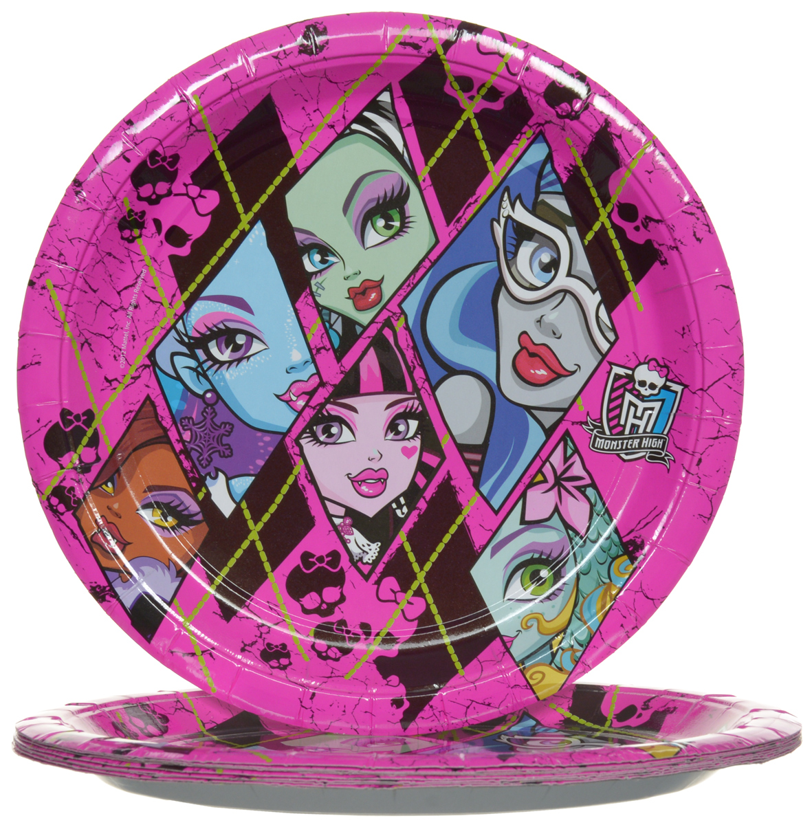 Monster High Набор одноразовых тарелок цвет розовый 10 шт23656 Monster High Набор одноразовых тарелок цвет розовый 10 шт23656Одноразовые тарелки прочно вошли в современную жизнь, и теперь многие люди просто не представляют праздник или пикник без таких нужных вещей: они почти невесомы, не могут разбиться и не нуждаются в мытье. Набор одноразовых тарелок Monster High состоит из 10 круглых тарелок диаметром 23 см, выполненных из картона. Изделия декорированы изображением монстров Хай. Благодаря глянцевому ламинированию, они прекрасно справляются со своей задачей: удерживают еду, не промокают и не протекают.