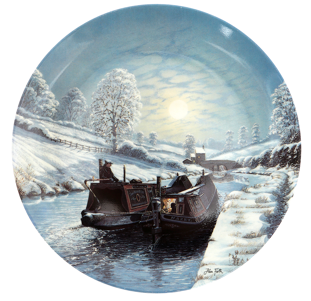 Алан Ферт Между шлюзом, декоративная тарелка. Фарфор, деколь. Wedgwood, Великобритания, 1990-е гг.ПБ ДПА 24.08.2016-13 Алан Ферт Между шлюзом, декоративная тарелка. Фарфор, деколь. Wedgwood, Великобритания, 1990-е гг.ПБ ДПА 24.08.2016-13Алан Ферт Между шлюзом, декоративная тарелка. Серия Зимние водоемы в лунную ночь. Фарфор, деколь. Маркировка: надглазурное клеймо черного цвета Wedgwood. Bone china. Made in England. Датировка: Великобритания, 1990-е гг. Диаметр - 20 см. Ограниченный тираж. Уникальный номер. На оборотной стороне имеется отверстие для подвеса. Сохранность очень хорошая, без сколов и трещин. Тарелка не предназначена для приема пищи и может использоваться только в декоративных целях.
