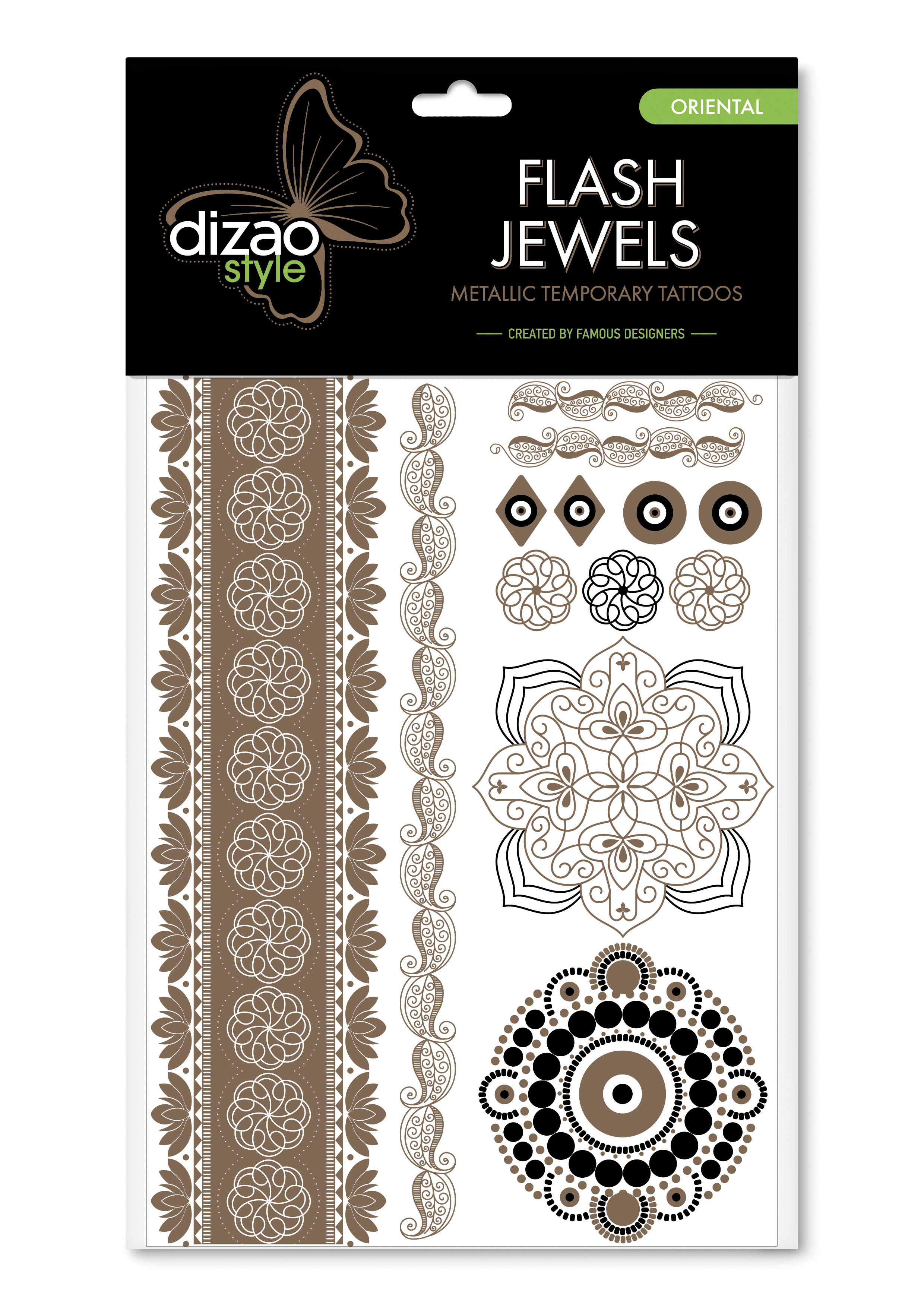 Dizao Временные золотые тату Flash Jewels: Восток5292452002526 Dizao Временные золотые тату Flash Jewels: Восток5292452002526Оригинальные золотистые временные татуировки Dizao Flash Jewels: Восток позволят вам добавить изысканный штрих к вашему образу. В набор входит множество разнообразных дизайнов, которые вы сможете сочетать по своему вкусу. Откройте для себя мир идеальных линий и оригинальных дизайнов, которые заблистают на вашей коже благородным блеском золота и серебра. Позвольте украшениям стать органичной частью вашего тела. Следуйте самым последним тенденциям и всегда оставайтесь на пике моды. Подарите себе роскошь и непревзойденный стиль с тату Dizao. Премиальные золотые временные тату Flash Jewels: - имеют уникальные дизайны -держатся на коже продолжительное время, не теряя привлекательности -легко наносятся и удаляются -не вызывают покраснений и раздражений, не содержат токсичных компонентов Применять временные тату невероятно легко: вырежьте понравившуюся аппликацию, наложите ее рисунком вниз на сухую чистую кожу, прижмите к аппликации мокрую губку или...