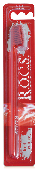 R.O.C.S. Зубная щетка RED Edition Classic, средняя жесткость327004602 R.O.C.S. Зубная щетка RED Edition Classic, средняя жесткость327004602Форма щетки, повторяющая контуры зубного ряда, обеспечивает качественную очистку всех поверхностей зубов, в том числе труднодоступных.