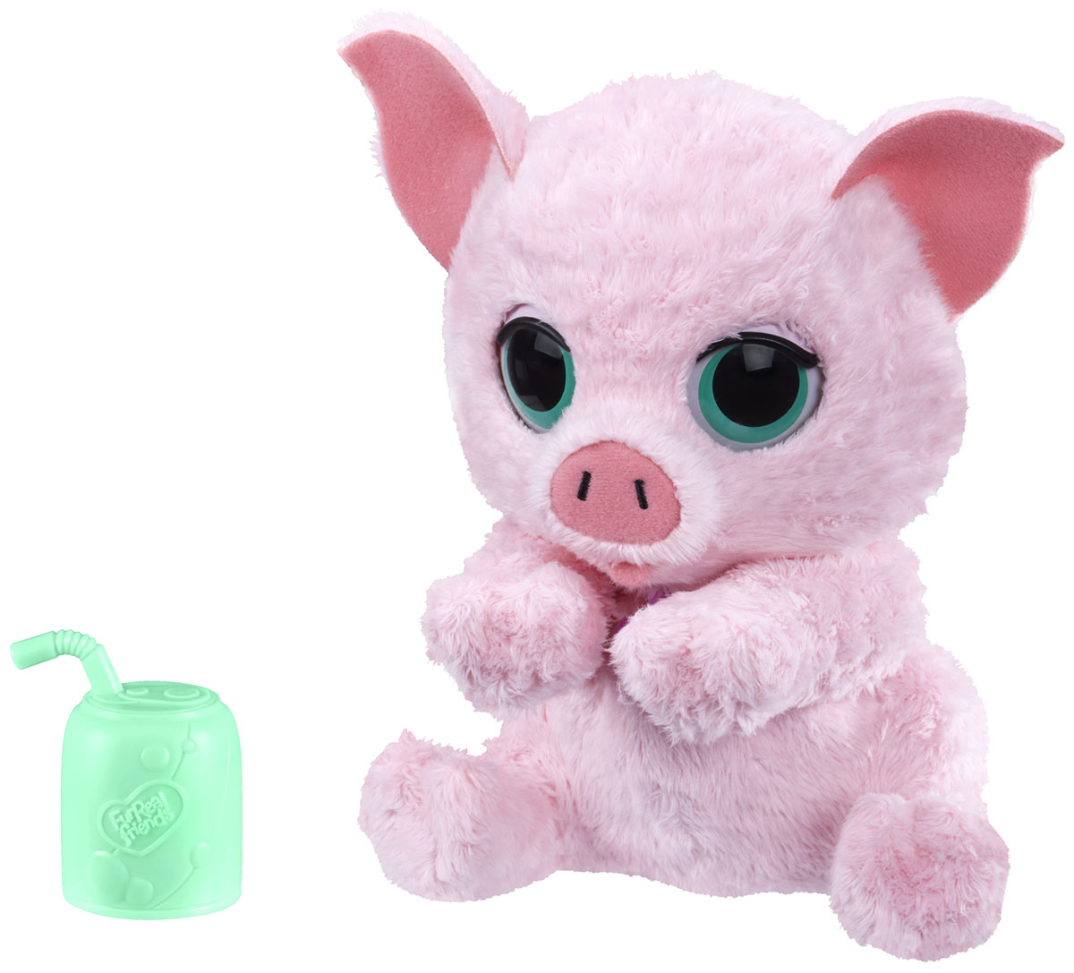 FurReal Friends Интерактивная игрушка СвинкаA9084_B4989 FurReal Friends Интерактивная игрушка СвинкаA9084_B4989Мягкая игрушка FurReal Friends Свинка - доброе существо, которое заставит улыбнуться любого. Она станет отличным другом для малыша. На шее у свинки висит кулон в форме сердечка. Маленькая свинка станет верным и любимым спутником ребенка, с которым он проведет много времени игры. Малышу придется заботиться о ней. А в тот момент, когда у ребенка нет настроения, свинка всегда готова выручить и развеселить его, задорно похрюкав. К свинке прилагается поильник, приложив который к ее рту, она будет издавать звуки. Рекомендуется докупить 3 батарейки напряжением 1,5V типа LR44 (товар комплектуется демонстрационными).