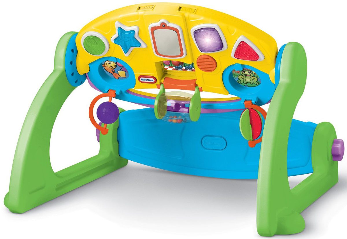 Little Tikes Регулируемый развивающий центр 5 в 1635908 Little Tikes Регулируемый развивающий центр 5 в 1635908Уникальный развивающий центр 5 в 1 Little Tikes привлечет внимание малыша и не позволит ему скучать! Развивающий центр выполнен из прочного безопасного пластика и представляет собой столик на удобной подставке, которая регулируется, и может становиться также опорой для ножек малыша или скамеечкой, благодаря чему развивающий центр растет вместе с малышом. Развивающий центр поможет полноценному развитию малыша и поможет детям от 0 до 3 лет реализовать свои творческие возможности. Развивающий центр имеет 5 способов установки, соответствующих стадиям развития ребенка. Первая стадия - классический развивающий центр. Разработан для детей от 0 до 6 месяцев, включает в себя возможность играть с тремя подвесными игрушками, а подставка превращается в забавный ролик, который ребенок сможет вращать ножками. Вторая стадия - активность сидя. Предназначена для детей от 6 месяцев до года, позволяет малышу играть, сидя на полу или специальной...