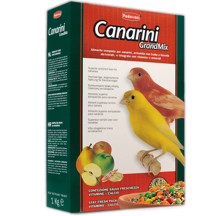 Корм для канареек Padovan Grandmix Canarini, 400 г16850 Корм для канареек Padovan Grandmix Canarini, 400 г16850Корм для канареек Padovan Grandmix Canarini - это комплексный полнорационный корм, смесь зерен и семян с сушеными фруктами, раскрошенным печеньем и измельченными ракушками, с витаминными добавками. Состав: семена, злаки, минеральные вещества (измельченные ракушки 3,5%), хлебопродукты (печенье 3%), фрукты (яблоко 0,5%, груша 0,5%). Добавки на 1 кг продукта: Пищевые добавки: витамин А - 4000 МЕ, витамин D3 - 500 МЕ, витамин Е (а-токоферол) - 7 мг. Пищевые красители. Товар сертифицирован.