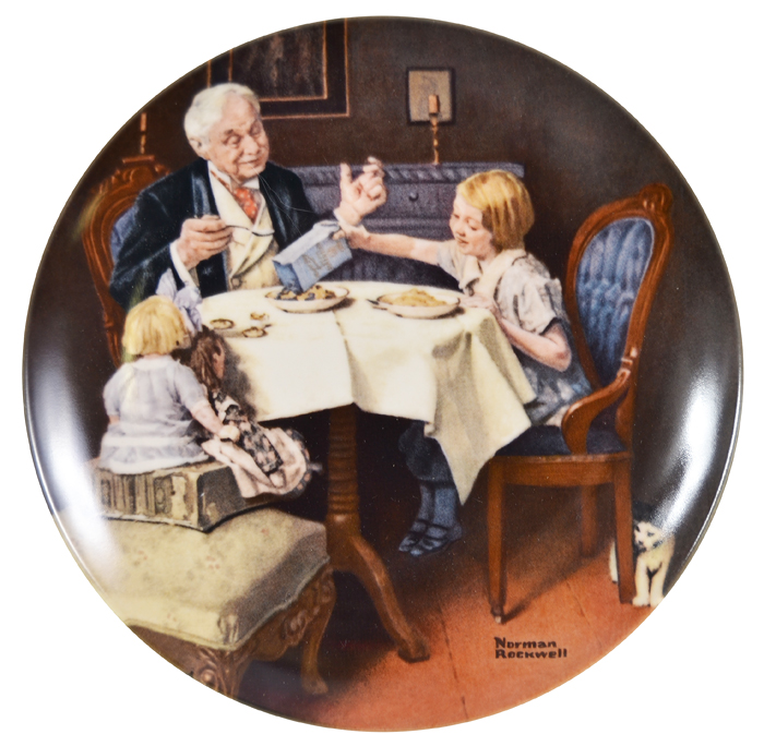 Норман Роквелл Гурман, декоративная тарелка. Фарфор, деколь. Knowles, США, 1985 годyst10 Норман Роквелл Гурман, декоративная тарелка. Фарфор, деколь. Knowles, США, 1985 годyst10Норман Роквелл Гурман (The Gourmet), декоративная тарелка. Фарфор, деколь. Маркировка: надглазурное клеймо черного цвета Knowles. Newell. Virginia. U.S.A. Name in Fine Сhina. Датировка: США, 1985 год. Ограниченный тираж. Уникальный номер. Автор сюжета - Норман Роквелл (Norman Rockwell; 1894-1978) — американский художник и иллюстратор. Тарелка № 9 из серии The Rockwell Heritage Collection. Изделие хранится в оригинальной коробке. Диаметр 21,5 см. Сохранность коллекционная. Тарелка не предназначена для приема пищи и может использоваться только в декоративных целях.