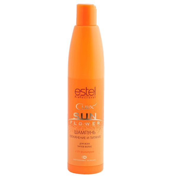 Estel Curex Sunflower Шампунь Увлажнение и питание с UV-фильтром 250 млCUS300/S13 Estel Curex Sunflower Шампунь Увлажнение и питание с UV-фильтром 250 млCUS300/S13для всех типов волос Мягко очищает волосы и кожу головы, интенсивно увлажняет пересушенные волосы, восстанавливает гидробаланс. Содержит UV-фильтр, обеспечивающий защиту волос во время пребывания на солнце или в солярии. Сбалансированный витаминный комплекс питает кожу головы, способствует восстановлению волос, придает блеск. Результат: Защита от UV-лучей Мягкое очищение Интенсивное увлажнение