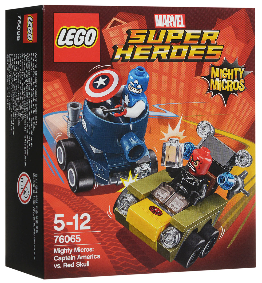 LEGO Super Heroes Конструктор Капитан Америка против Красного Черепа 7606576065 LEGO Super Heroes Конструктор Капитан Америка против Красного Черепа 7606576065Направьте танк Капитана Америка навстречу крутой машине Красного Черепа. Отразите ракеты Красного Черепа при помощи щита Капитана Америка. Кто победит в этой потрясающей схватке? Набор включает в себя 95 разноцветных пластиковых элементов. Конструктор - это один из самых увлекательных и веселых способов времяпрепровождения. Ребенок сможет часами играть с конструктором, придумывая различные ситуации и истории.