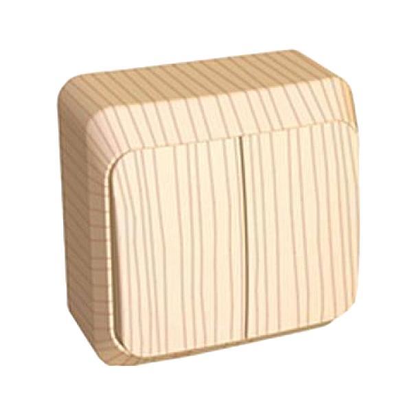 Выключатель Schneider Electric Этюд, двойной, с подсветкой, цвет: сосна. BA10-006BA10-006D Выключатель Schneider Electric Этюд, двойной, с подсветкой, цвет: сосна. BA10-006BA10-006DДвухклавишный выключатель Schneider Electric Этюд предназначен для открытой установки. Выполнен из высококачественного пластика. Изделие просто в установке, надежно в эксплуатации. Световой индикатор поможет вам увидеть выключатель даже в темноте. Специальное покрытие не позволяет пыли собираться на поверхности. Такой выключатель станет удачным решением для дома и дачи. Функция выключателя: двухканальный. Тип контактов: 2 Н.О. Диапазон мощности: Номинальный ток: 250 В. Тип клемм: винтовые зажимы 2,5 мм2. Длина зачистки проводов: 11 мм. Степень защиты: IP20.
