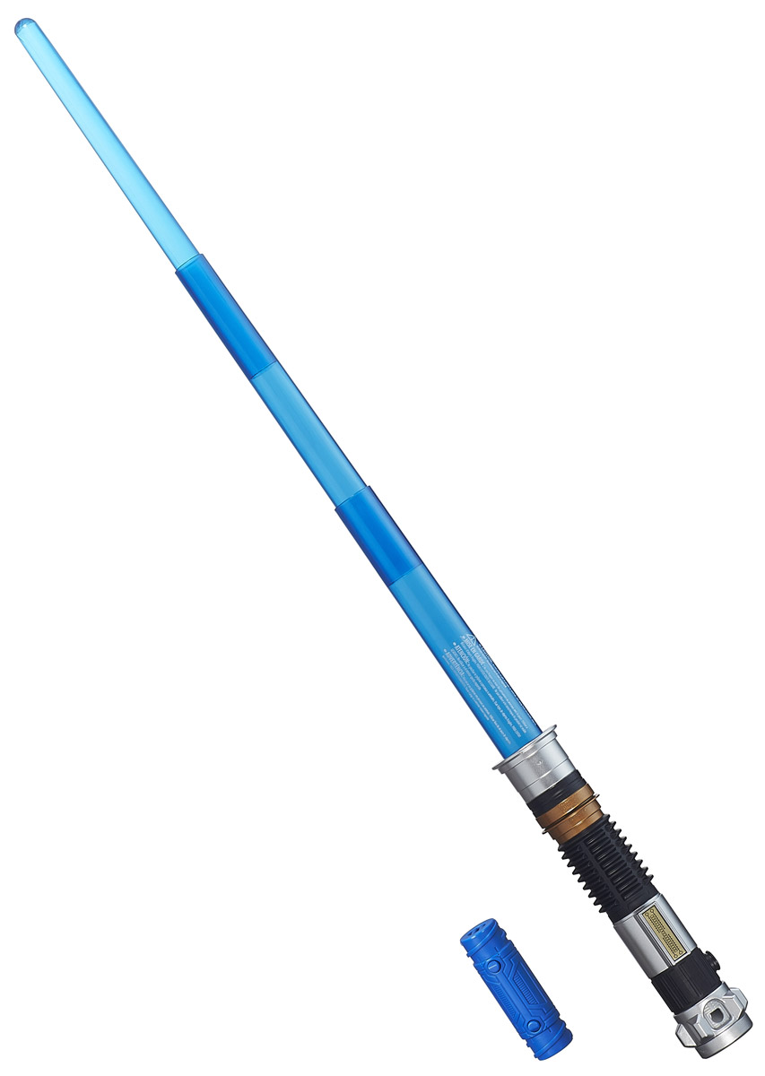 Star Wars Электронный световой меч Obi-Wan Kenobi со световыми и звуковыми эффектамиB2919_B2920 Star Wars Электронный световой меч Obi-Wan Kenobi со световыми и звуковыми эффектамиB2919_B2920Раздвижной меч Star Wars Obi-Wan Kenobi привлечет внимание вашего маленького воина и не позволит ему скучать. Он выполнен из прочного пластика в виде светового меча Оби Вана - героя киноэпопеи Звездные войны. Меч раздвигается по принципу телескопа. На рукоятке расположена кнопка, при нажатии на которую клинок светится, и меч издает характерный гудящий звук. С таким фантастическим оружием ваш ребенок сможет почувствовать себя настоящим героем и победит в любой схватке! Необходимо докупить 3 батарейки напряжением 1,5V типа ААА (не входят в комплект).