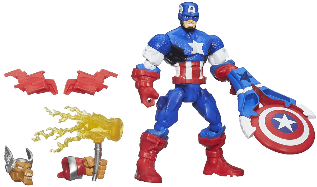 Hero Mashers Разборная фигурка Capitain AmericaA6833_B0694 Hero Mashers Разборная фигурка Capitain AmericaA6833_B0694Разборная фигурка Hero Mashers Capitain America обязательно понравится любому маленькому поклоннику комиксов и мультфильмов о супергероях! Фигурка выполнена из прочного пластика в виде супергероя Капитана Америки. Голова, руки и ноги фигурки подвижны, вращаются и сгибаются, а также отделяются от корпуса. Фигурка совместима с другими фигурками из серии Super Hero Mashers. Собрав коллекцию фигурок, вы сможете создать своего супергероя, объединяя способности разных героев комиксов Marvel. Все элементы обладают единым способом крепления, что позволяет создавать различные комбинации. Ребенок с удовольствием будет играть с фигуркой, придумывая разные истории. Порадуйте его таким замечательным подарком!