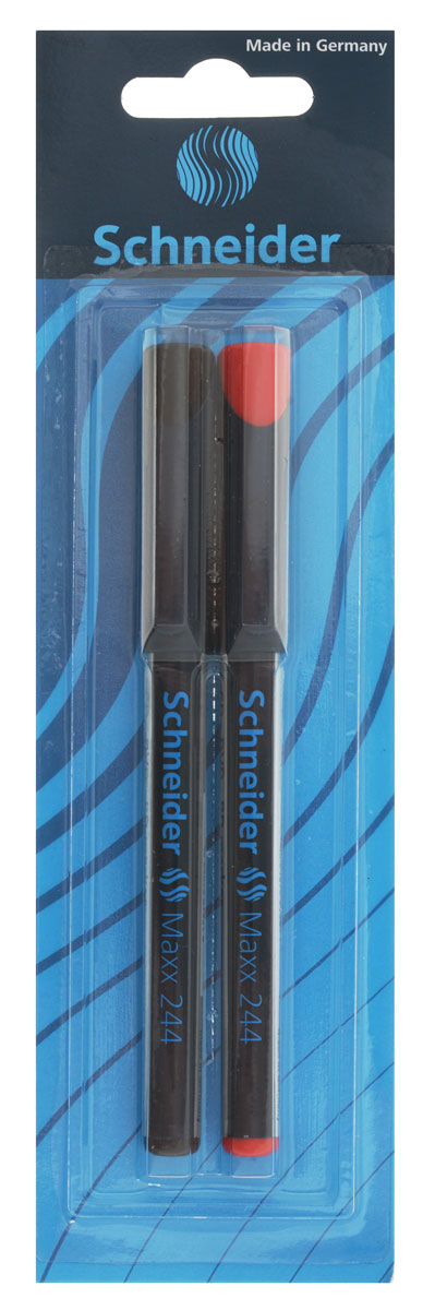Schneider Маркер для CD Maxx 244 2 шт19268_черный, красный Schneider Маркер для CD Maxx 244 2 шт19268_черный, красныйНабор маркеров для CD Schneider Maxx 244 с шириной линии 0,7 мм предназначен для письма на CD и DVD дисках и других ровных поверхностях. Быстросохнущие чернила устойчивы к истиранию и воздействию воды, а корпус маркеров изготовлен из прочного пластика.