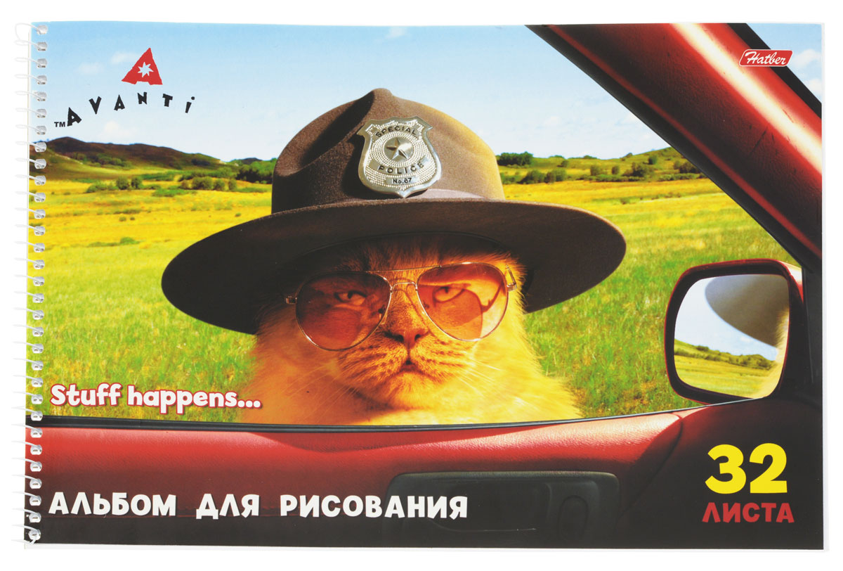 Hatber Альбом для рисования Кот шериф 32 листа32А4Bсп_132846 Hatber Альбом для рисования Кот шериф 32 листа32А4Bсп_132846Альбом для рисования на боковой спирали Hatber Кот шериф обязательно порадует маленького художника и вдохновит его на творчество. Альбом изготовлен из белой матовой бумаги с обложкой из мелованного картона, оформленной забавным изображением кота в очках и шляпе шерифа. В альбоме 32 листа. Высокое качество бумаги позволяет рисовать в альбоме карандашами, фломастерами, акварельными и гуашевыми красками. Рисование позволяет ребенку развивать творческие способности, кроме того, это увлекательный досуг.