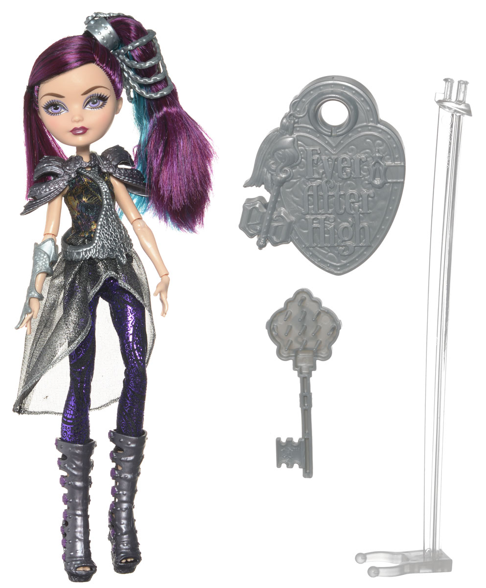 Ever After High Кукла Рэйвин КвинDHF33_DHF34 Ever After High Кукла Рэйвин КвинDHF33_DHF34Кукла Ever After High Рэйвин Квин станет отличным подарком для юной поклонницы мультфильма Игры Драконов! Рэйвин Квин - дочь Злой королевы. Кукла имеет длинные фиолетовые волосы с голубыми прядками, которые можно уложить в очаровательные прически. Наряд куклы состоит из туники с асимметричным подолом, брюк и высоких сапог. Шею, талию и плечи куклы украшают объемные доспехи. В комплект с куколкой также входит кольцо для девочки. Игрушка выполнена из безопасных для здоровья ребенка материалов.