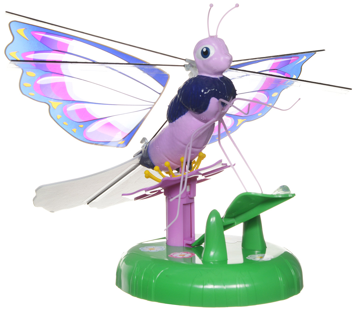 Splash Toys Интерактивная игрушка Летающая бабочка Lila30850_розовый, сиреневый Splash Toys Интерактивная игрушка Летающая бабочка Lila30850_розовый, сиреневыйИнтерактивная игрушка Splash Toys Летающая бабочка Lila приведет в восторг всех девочек! Посадите бабочку на цветок и нажмите на нее, чтобы заставить взлететь. Она полетит по кругу, постепенно поднимаясь, а когда она начнет снижаться, поднесите под нее руку - бабочка отреагирует на руку и снова взлетит. Красочная бабочка летает по окружности на высоте 2 метров. Выполнена из качественных и безопасных материалов. Порадуйте свою дочурку таким замечательным подарком! Необходимо купить 4 батарейки типа АА (не входят в комплект).