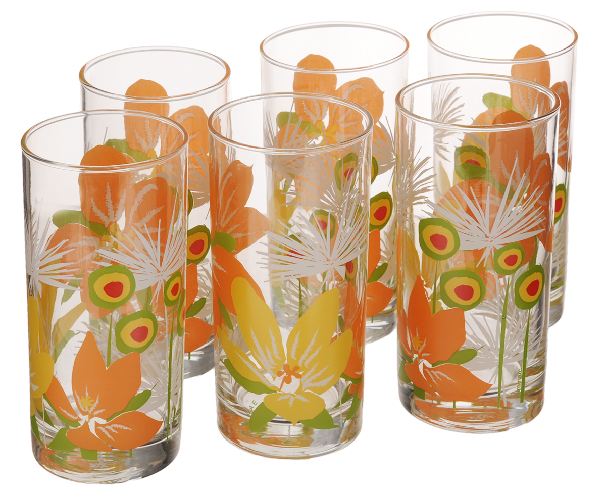 Набор стаканов Luminarc Pop Flowers Orange, 270 мл, 6 штD2278 Набор стаканов Luminarc Pop Flowers Orange, 270 мл, 6 штD2278Набор Luminarc Pop Flowers Orange состоит из шести стаканов, выполненных из высококачественного стекла и оформленных ярким цветочным рисунком. Изделия предназначены для подачи воды и других безалкогольных напитков. Они отличаются особой легкостью и прочностью, излучают приятный блеск и издают мелодичный хрустальный звон. Стаканы станут идеальным украшением праздничного стола и отличным подарком к любому празднику. Можно мыть в посудомоечной машине. Диаметр стакана (по верхнему краю): 6 см. Высота: 13,5 см.