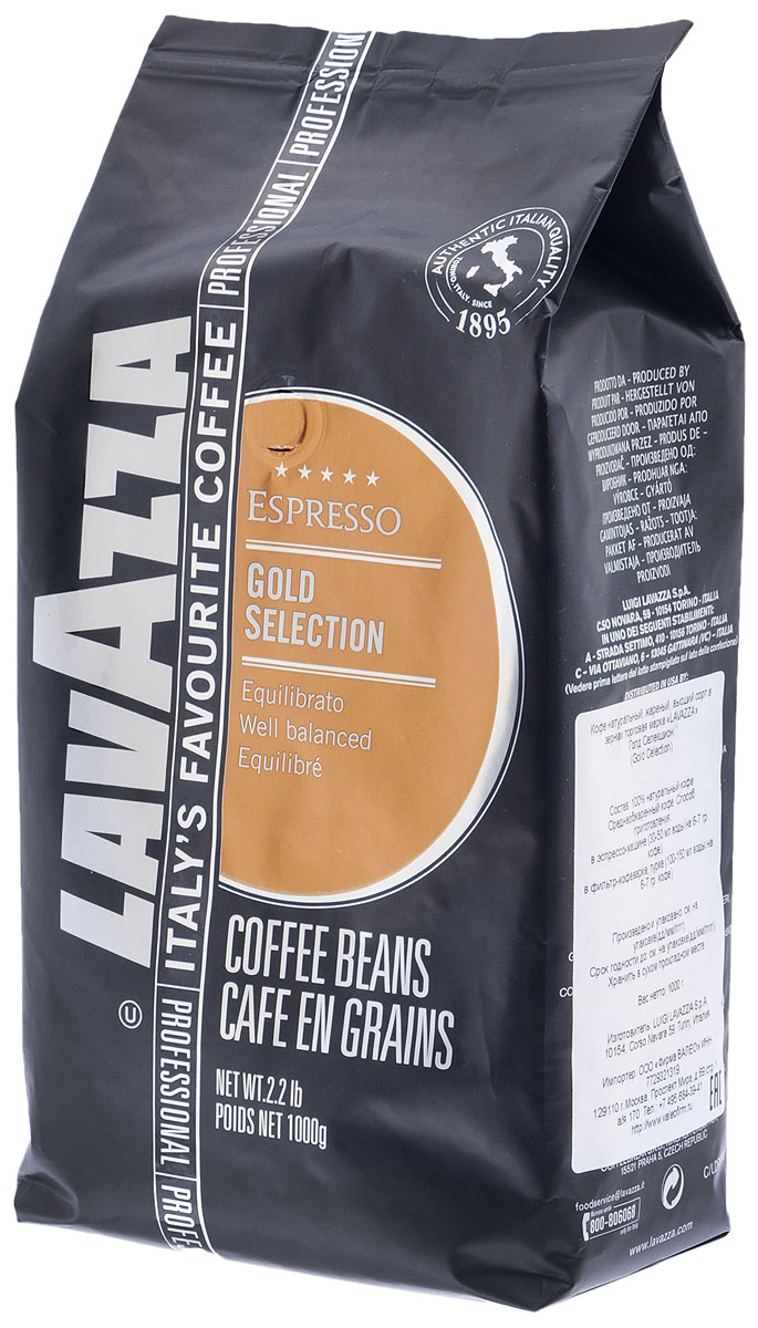 Lavazza Gold Selection кофе в зернах, 1 кг8000070043206 Lavazza Gold Selection кофе в зернах, 1 кг8000070043206Хорошо сбалансированная смесь арабики и робусты в кофе Lavazza Gold Selection идеально подходит для употребления после десерта, подчеркивая его вкус и оставляя шоколадное послевкусие.