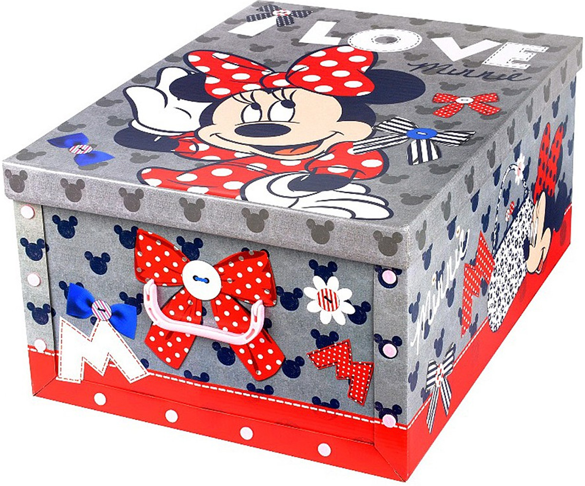 Коробка для хранения Disney Минни, 40 х 50 х 25 см64840 Коробка для хранения Disney Минни, 40 х 50 х 25 см64840Коробка для хранения Disney Минни, выполненная из высококачественного гофрированного картона, идеально подойдет для хранения игрушек, одежды, книг, канцелярских принадлежностей и других мелких предметов. Изделие легко собирается и не занимает много места. Коробка оснащена удобными ручками для транспортировки. Коробка Disney Минни поможет хранить все в одном месте, а также защитить вещи от пыли, грязи и влаги. Размер коробки (в собранном виде): 40 х 50 х 25 см.