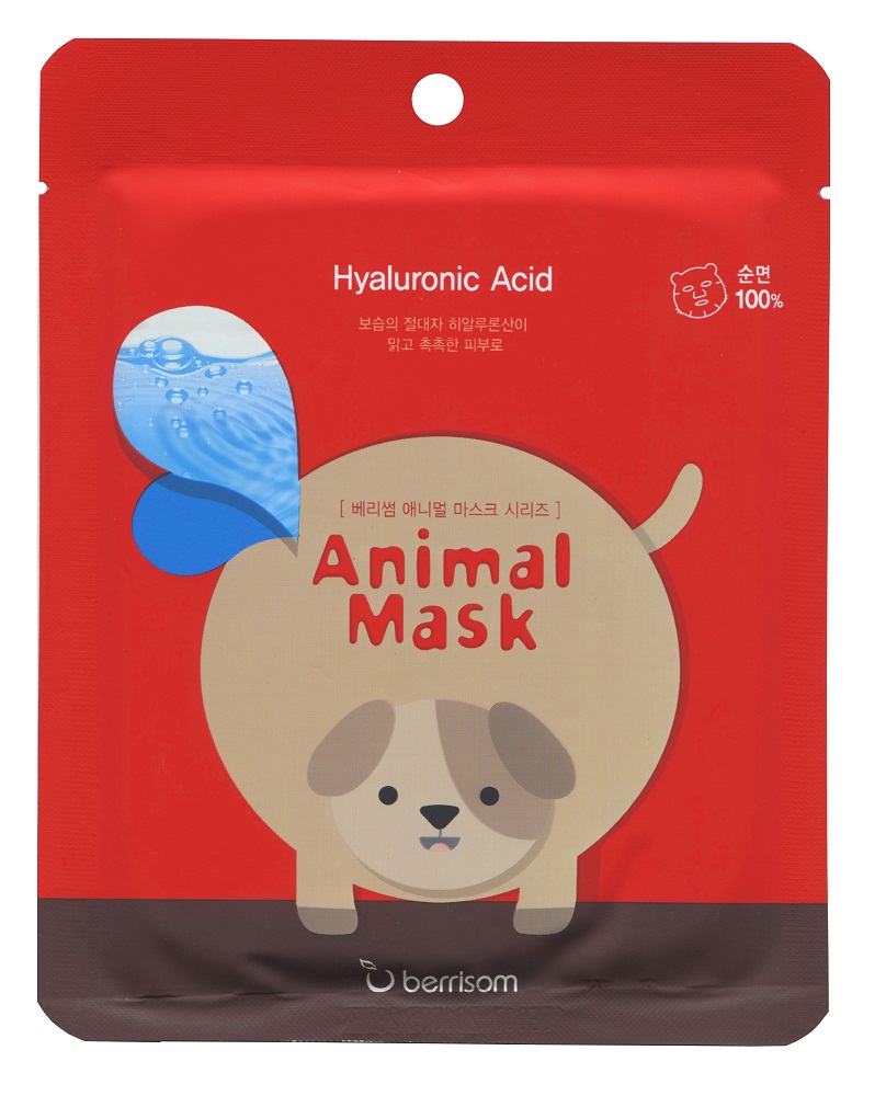 Berrisom Маска для лица серии Animal mask (Собачка), 25 мл8809211650965 Berrisom Маска для лица серии Animal mask (Собачка), 25 мл8809211650965Функциональная маска для лица с гиалуроновой кислотой эффективно увлажняет обезвоженную кожу, повышая ее эластичность. Церамиды и ледниковая вода в составе маски увлажняют кожу, укрепляя ее липидный барьер. Кроме того, изображение собачки, нанесенное на 100% хлопковую основу маски, поднимет настроение и позволит весело провести время ухода за кожей.