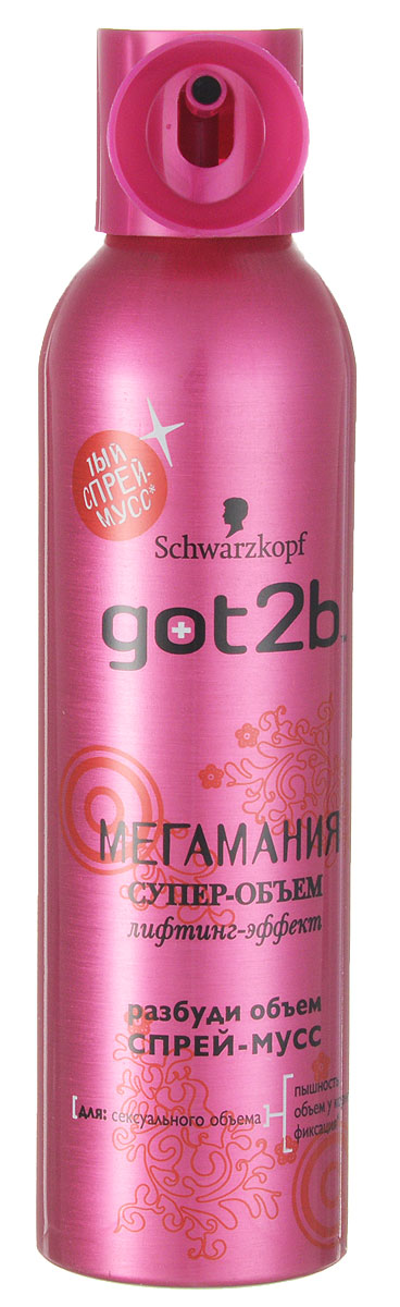 Стайлинг-мусс для волос got2b. Мегамания для супер-объема, 250 мл9045030 Стайлинг-мусс для волос got2b. Мегамания для супер-объема, 250 мл9045030Выбираешь мегаманию? Стайлинг-мусс создаст великолепный чувственный объект и обеспечит твоей прическе гламурный блеск и надежную фиксацию на целую вечность. При этом волосы останутся эластичными и блестящими. Мегамания - он пришел, он увидел, она победила! Советы стилиста: Для превращения в роскошную вамп: распредели по волосам необходимое количество пены «Мегамания», чтобы получить провоцирующий объем. Высуши феном и для долгого сохранения эффекта зафиксируй лаком «Мегамания» у корней волос. Создан городом. Разработан профессионалами. Рожден стильным. got2b - без вариантов!