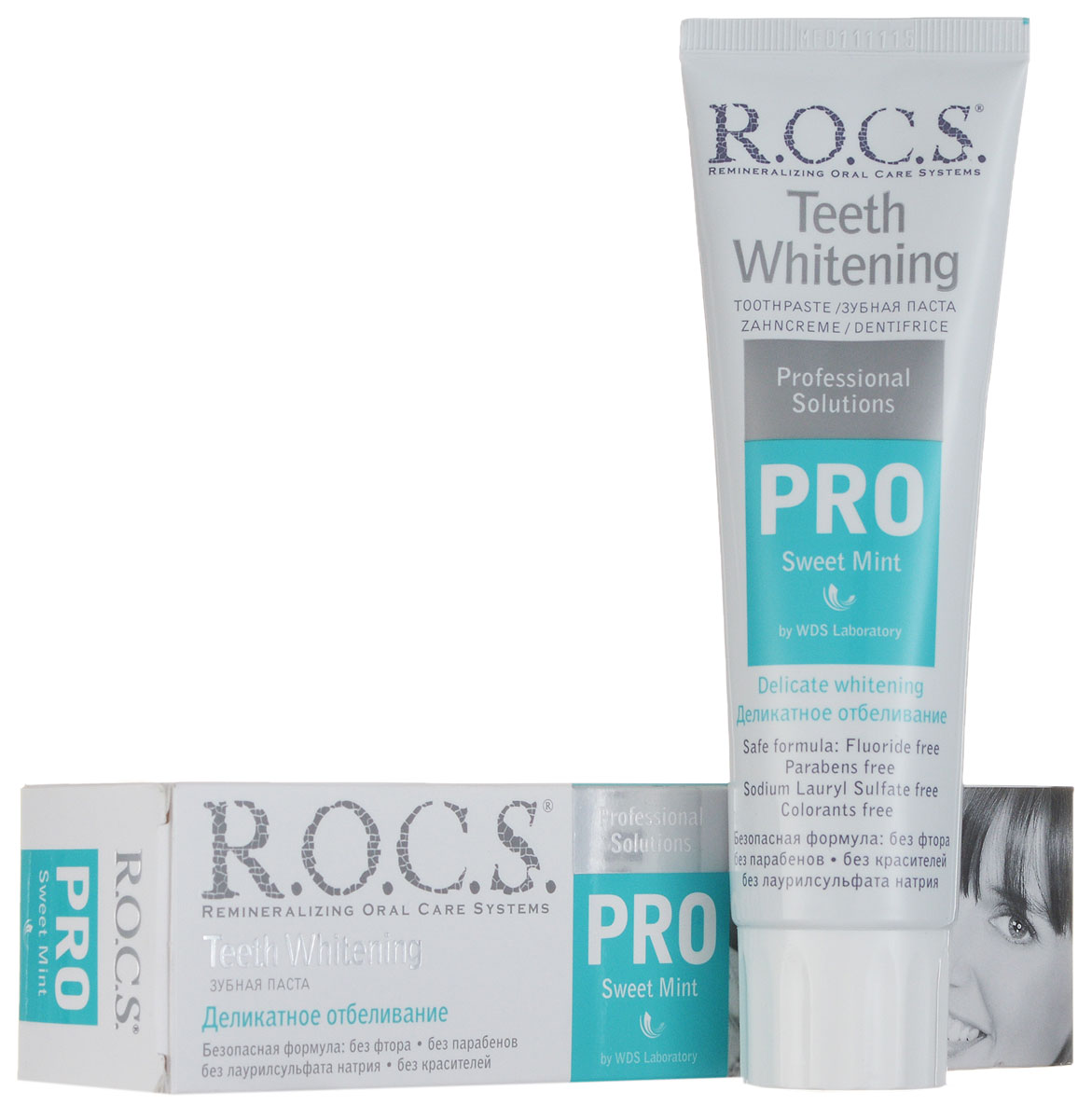 R.O.C.S Зубная паста PRO Delicate White, Sweet Mint32700104 R.O.C.S Зубная паста PRO Delicate White, Sweet Mint32700104Для безупречной красоты вашей улыбки и чистоты зубов Безопасная формула: не содержит фтор, лаурилсульфат натрия, парабены и красители Подходит для постоянного ежедневного использования