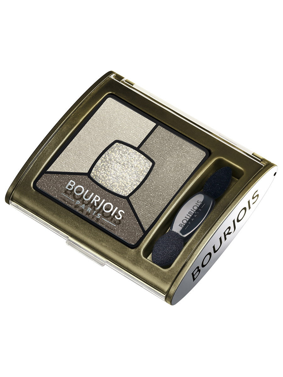 Bourjois Палитра теней для век Smoky Stories Тон 04 rock this khaki 3 мл29101352004 Bourjois Палитра теней для век Smoky Stories Тон 04 rock this khaki 3 мл29101352004Палетка из четырех оттенков, которые обладают кремово-пудровой текстурой, максимально адаптируются и долго держатся на подвижном веке.