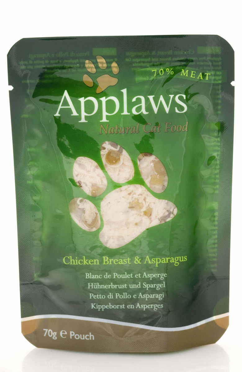 Консервы для кошек Applaws, с курицей и спаржей, 70 г24360 Консервы для кошек Applaws, с курицей и спаржей, 70 г24360Консервы для кошек Applaws - это настоящее удовольствие для кошек. Нежное мясо в собственном бульоне с лакомой добавкой. Ламинированная упаковка из пищевой фольги прекрасно сохраняет все вкусовые качества рецепта. Продукт не содержит ГМО, синтетических добавок, усилителей вкуса и красителей. Applaws - все только натурально, ничего лишнего! Состав: филе куриной грудки 70%, куриный бульон 24%, спаржа 5%, рис 1%. Гарантированный анализ: белок 19%, жиры 0,3%, зола 0,7%, клетчатка 0,2%, влага 78%. Товар сертифицирован.