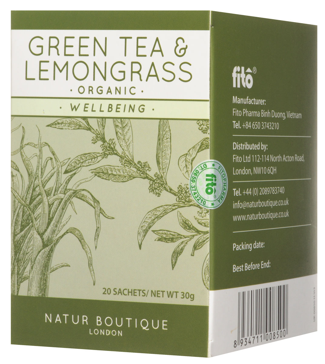 Natur Boutique Lemongrass&Green Tea Organic Tea органический зеленый чай с лемонграссом, 20 пакетиков259 Natur Boutique Lemongrass&Green Tea Organic Tea органический зеленый чай с лемонграссом, 20 пакетиков259Зеленый чай Natur Boutique Lemongrass&Green Tea Organic Tea помогает похудеть за счет ускорения обмена веществ, регулирования уровня глюкозы, снижения аппетита и улучшения сжигания жиров. Лемонграсс, или по-другому лимонная трава, снимает нервное напряжение, успокаивает, улучшает пищеварение, стимулирует обмен веществ, а также оказывает антибактериальное и противогрибковое действие.